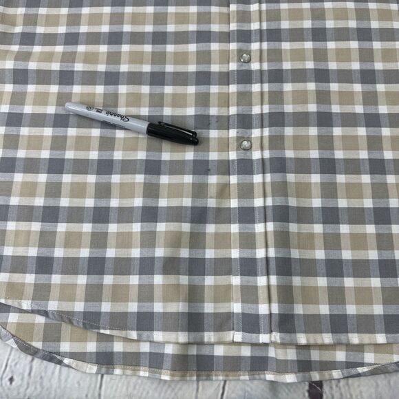 ELY Cattleman Western Pearl Snap‎ Shirt Large Plaid Silver Metallic Rodeo Cowboy - Picture 10 of 11